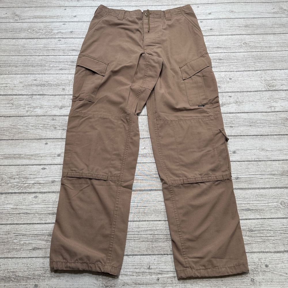 TRU-SPEC Cargo Pants Men's M Brown Ripstop Button Fly Tactical Utility Hiking